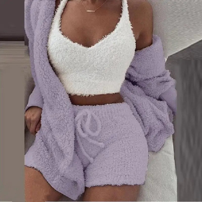 Flannel Velvet Pajamas Set